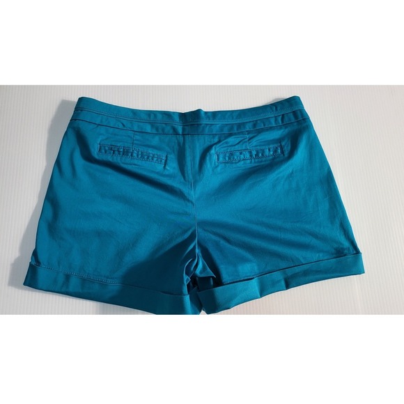Express Cuffed Shorts Teal Blue Casual Everyday‎ Size 10 - Picture 2 of 6